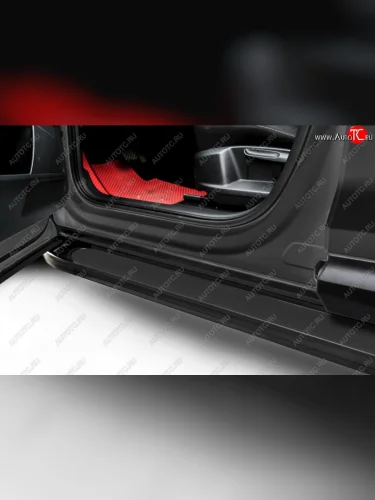 Порожки для ног на Slitkoff Optima (Black) Volkswagen Touareg  1 GP (2002-2010) дорестайлинг, рестайлинг