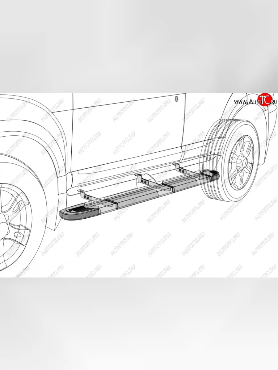 Порожки для ног на Slitkoff Premium Volkswagen Touareg 1 GP рестайлинг (2006-2010) (Silver)  в Керчи Республика Крым