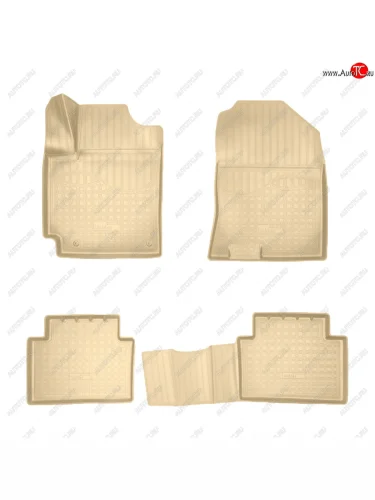 Коврики салона Norplast Unidec (ДВС, Североамериканский рынок) (бежевые) Hyundai Kona  OS (2017-2021) дорестайлинг