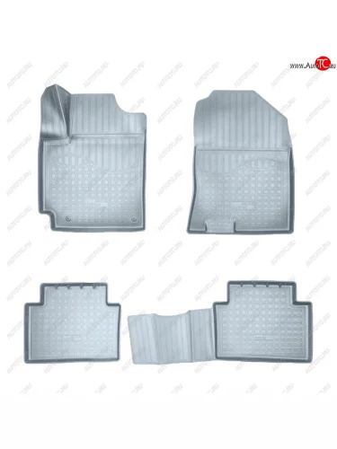 Коврики салона Norplast Unidec (ДВС, Североамериканский рынок) (серые) Hyundai Kona  OS (2017-2021) дорестайлинг