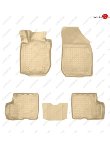 Коврики салона Norplast Unidec (5 мест) (бежевые) Лада ВАЗ Ларгус рестайлинг R90 (2021-2025)