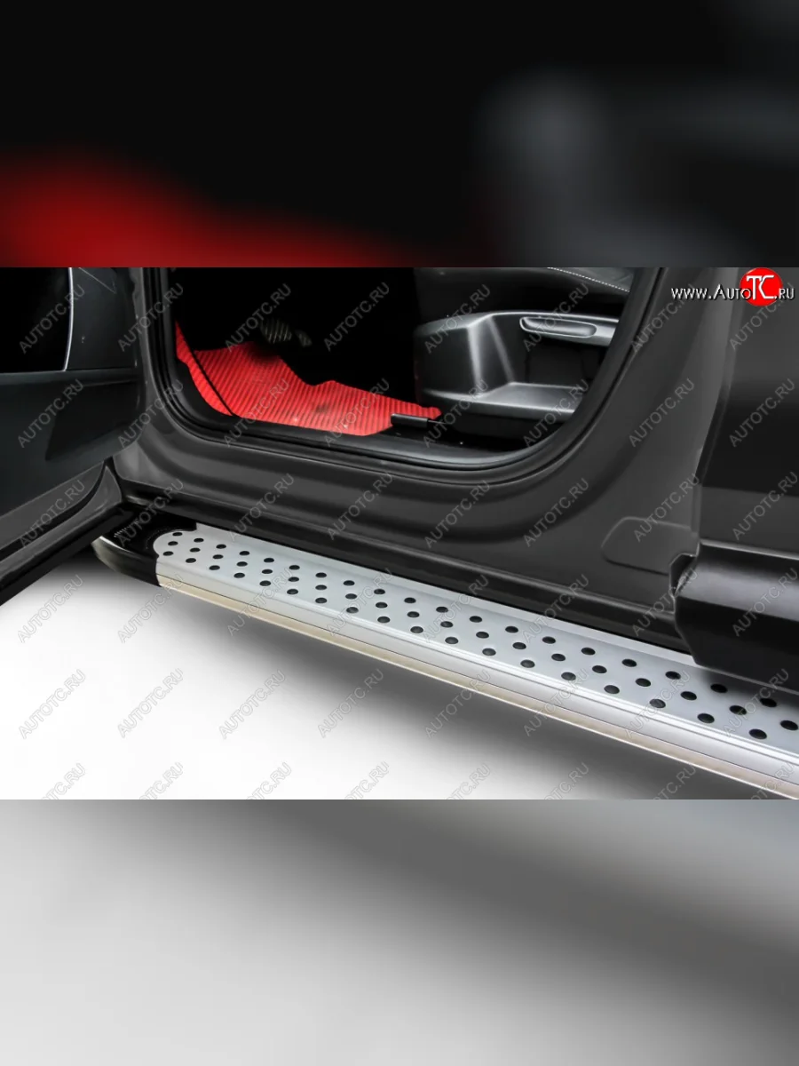 Порожки для ног на Slitkoff Standart Volkswagen Touareg 1 GP рестайлинг (2006-2010) (Silver)  в Перми Пермском крае