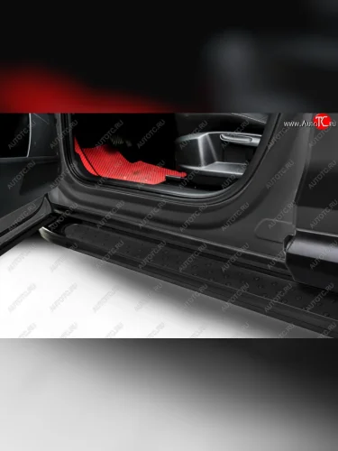 Порожки для ног Slitkoff Standart (Black) KIA Sorento BL дорестайлинг (2002-2006)