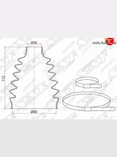 Пыльник шруса SAT (1,6, термопласт, с хомутами) Renault Megane универсал  рестайлинг (2013-2016)