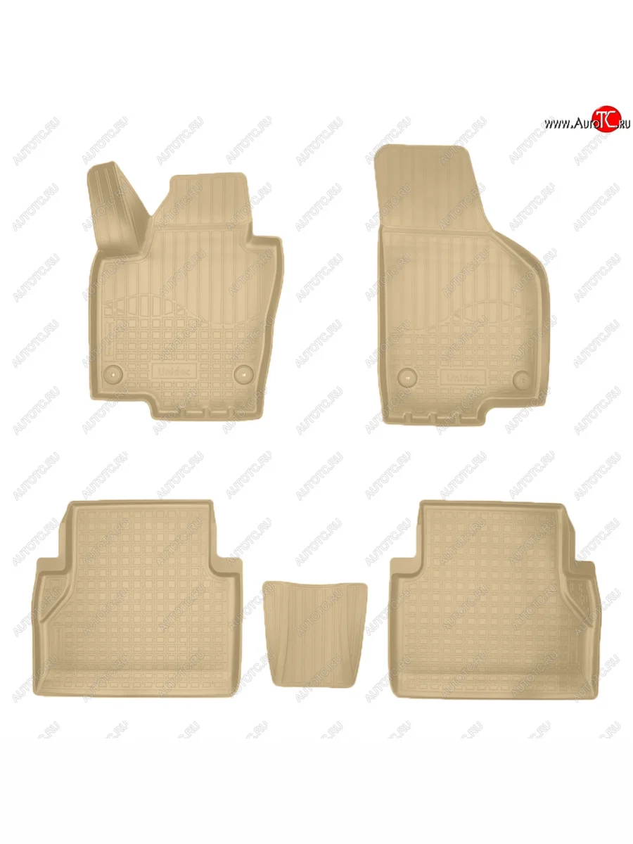 Коврики салона Norplast Unidec Seat Alhambra 7N дорестайлинг (2010-2015) (бежевые)  с доставкой в г. Пермь