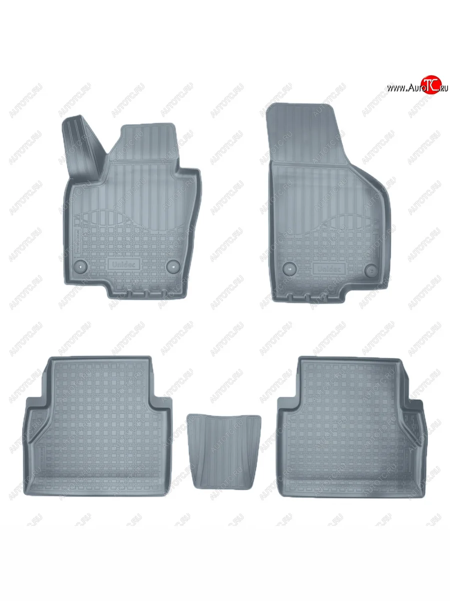 Коврики салона Norplast Unidec (5 мест) Seat Alhambra 7N дорестайлинг (2010-2015) (серые)  с доставкой в г. Пермь
