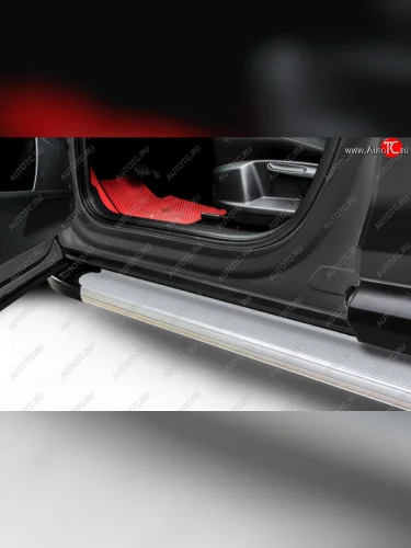 Порожки для ног Slitkoff Optima (Silver) Audi Q7 4L дорестайлинг (2005-2009)