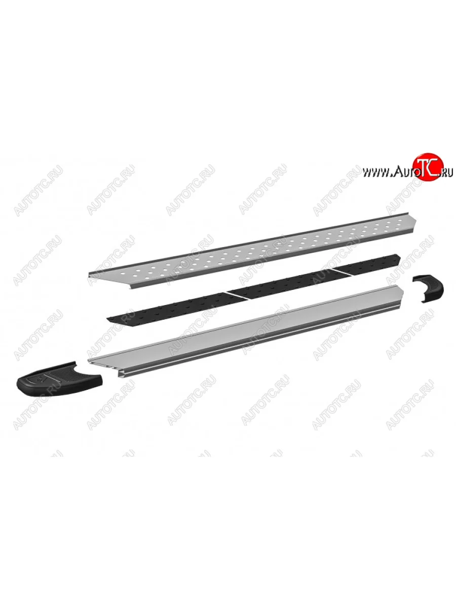 Порожки для ног Slitkoff Standart Hyundai Santa Fe CM дорестайлинг (2006-2009) (Black)  в Самаре Самарской области