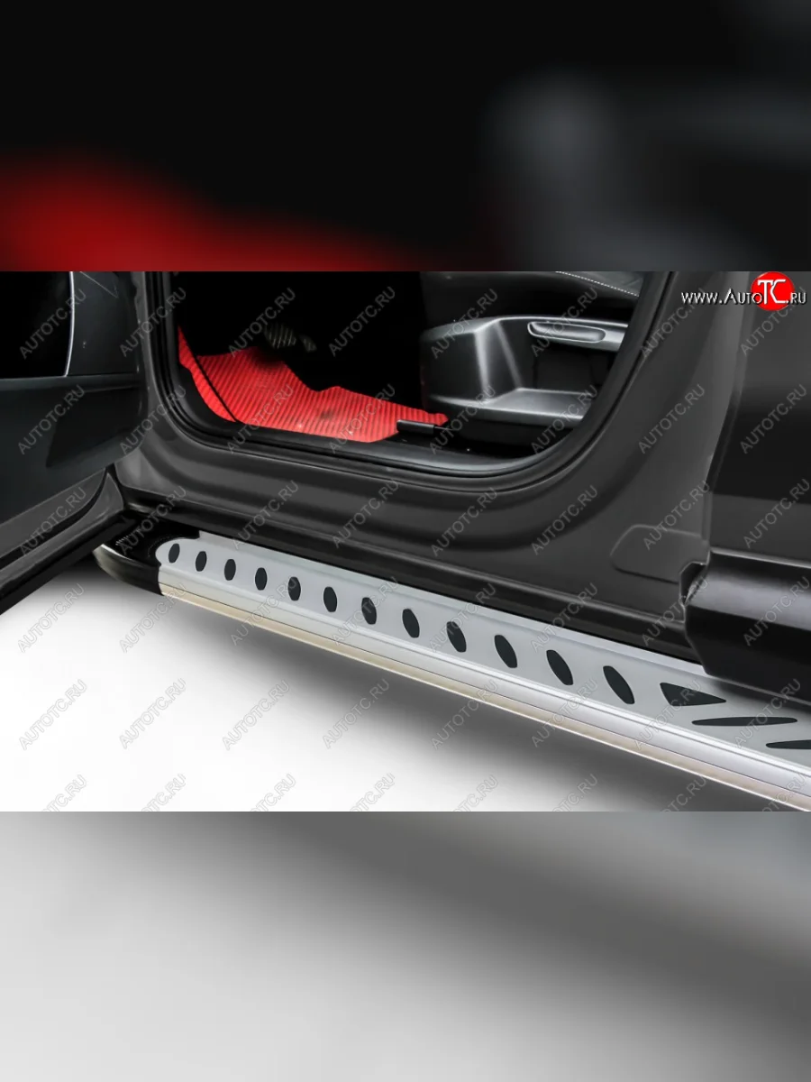 Порожки для ног Slitkoff Elite Hyundai Tucson TL рестайлинг (2018-2021) (Silver)  в Воронеже Воронежской области
