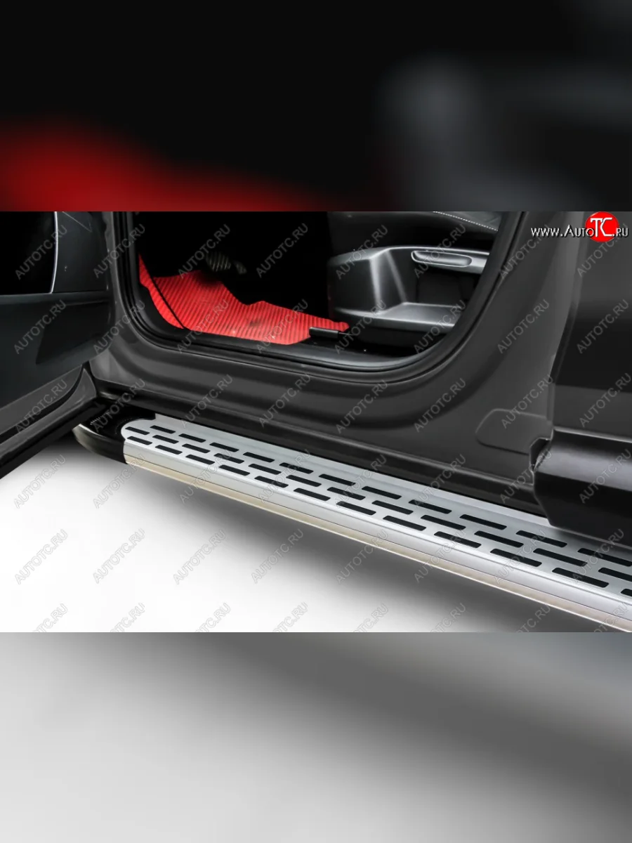 Порожки для ног Slitkoff Premium Hyundai Tucson TL рестайлинг (2018-2021) (Silver)  в Воронеже Воронежской области
