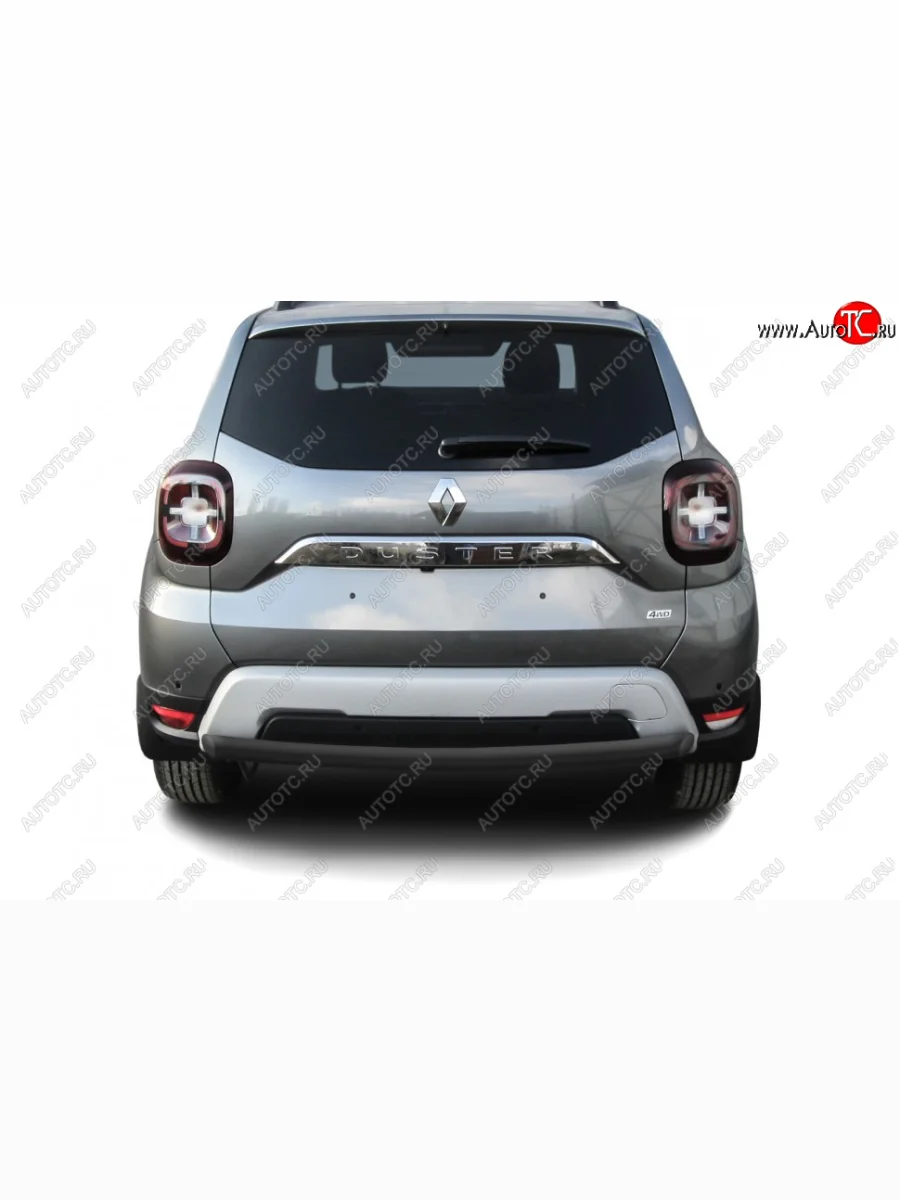Защита заднего бампера Slitkoff (Ø57 мм)  Renault Duster (2021-2024) HM (Сталь окрашенная, цвет черный)  с доставкой в г. Самара