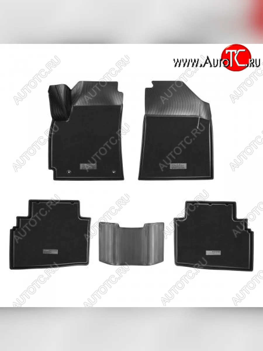 Комбинированые коврики салона Unidec (полиуретан с текстильным покрытием) KIA Seltos SP2 дорестайлинг (2019-2022)  в Перми Пермском крае