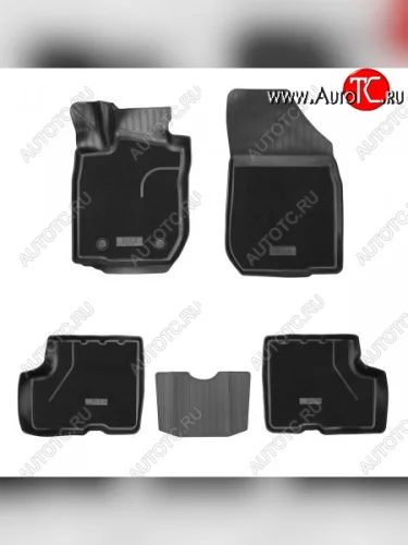 Комбинированые коврики салона Unidec (5 мест, полиуретан с текстильным покрытием) Лада ВАЗ Ларгус рестайлинг R90 (2021-2025)