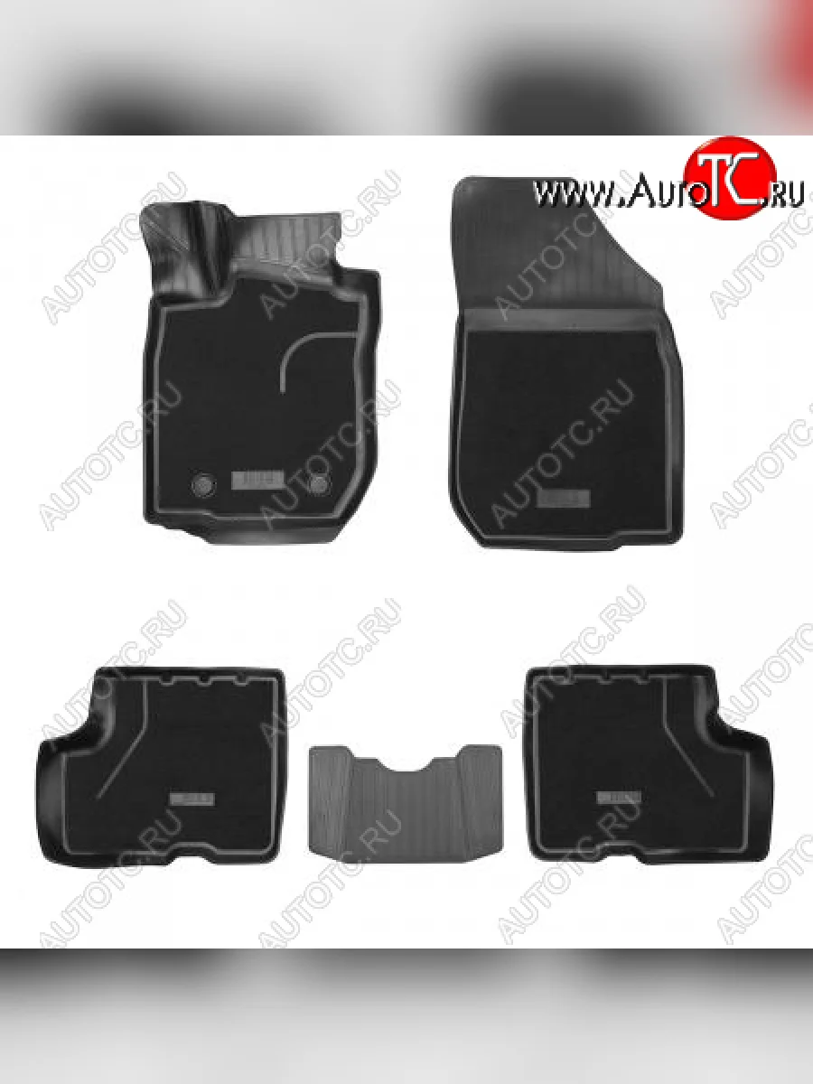 Комбинированые коврики салона Unidec (7 мест, полиуретан с текстильным покрытием) Лада ВАЗ Ларгус рестайлинг R90 (2021-2025)  в Перми Пермском крае