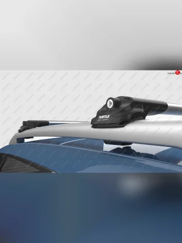 Багажник на крышу TURTLE Air 1 (на обычные рейлинги) (серебро) Volkswagen Caddy  2K (2003-2020) дорестайлинг, рестайлинг