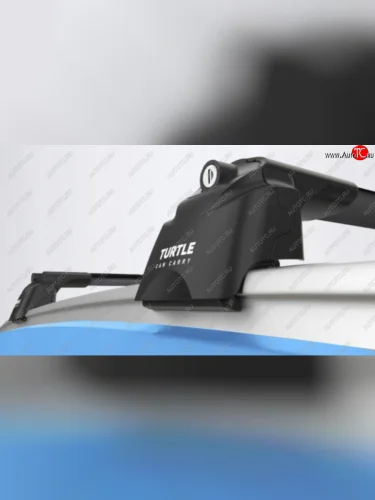 Багажник на крышу TURTLE Air2 (на интегрированые рейлинги) (черный) Hyundai Santa Fe ( DM,  TM) (2012-2022) дорестайлинг, рестайлинг