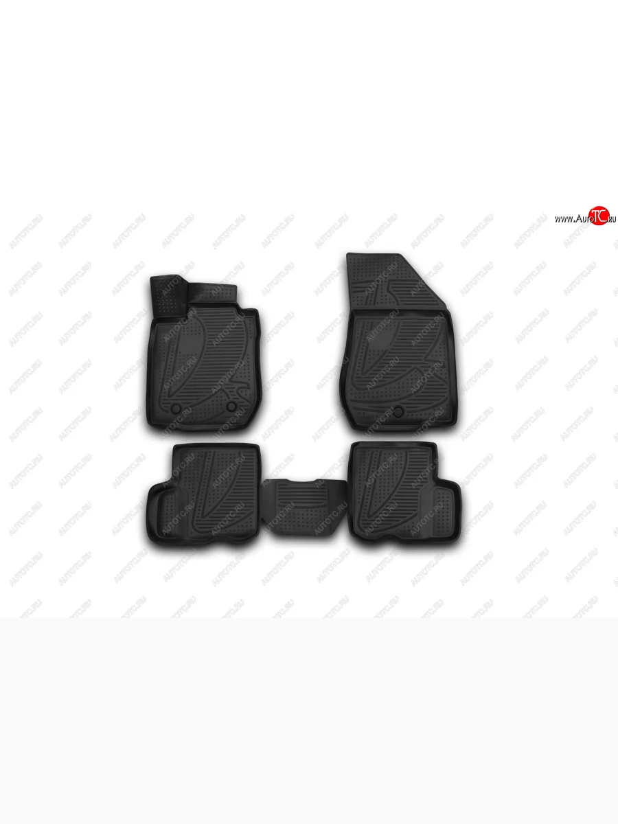 Комплект ковриков салона Element 3D (полиуретан) Лада ВАЗ Ларгус дорестайлинг R90 (2012-2021) (черный)  с доставкой в г. Пермь