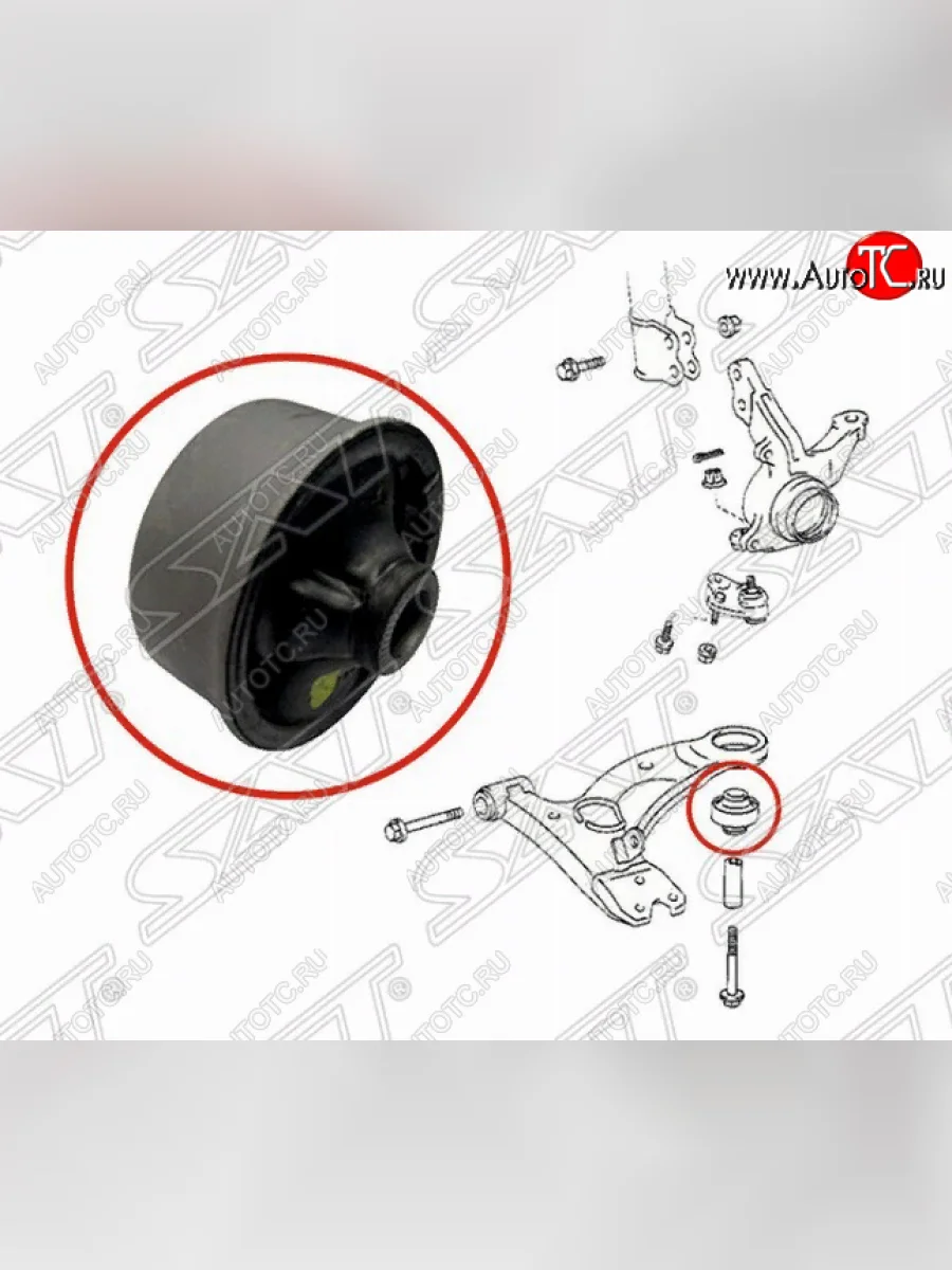 Сайлентблок переднего нижнего рычага SAT (задний вертикальный) Toyota Noah 1 рестайлинг (2004-2007)  в Керчи Республика Крым
