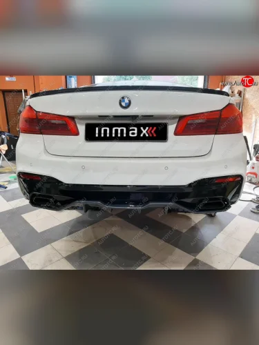 Диффузор заднего бампера М-Perfomance (4 клыка) Inmax BMW 5 серия  G30 (2016-2020) дорестайлинг, седан