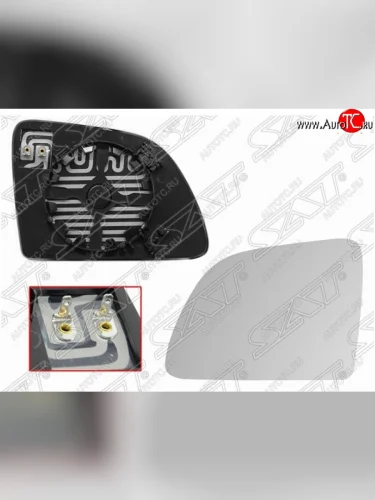 Левое полотно зеркала SAT (сферическое, с обогревом) KIA Rio ( X-line,  4 YB,  X) (2017-2025) дорестайлинг, хэтчбэк, рестайлинг, хэтчбэк рестайлинг