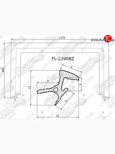 Молдинг лобового стекла FlexLine Lexus RX400H XU30 рестайлинг (2005-2009)