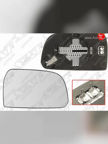 Правое полотно зеркала SAT (асферическое, с обогревом) Hyundai Tucson JM (2004-2010)