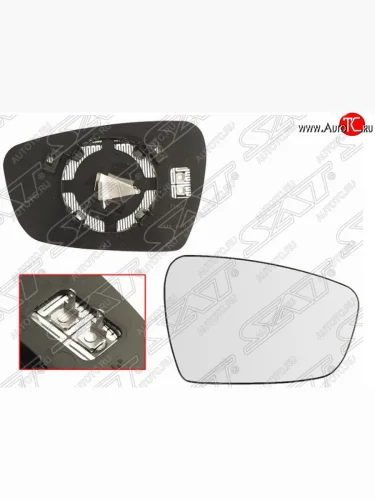 Правое полотно зеркала SAT (сферическое, с обогревом) KIA Ceed 2 JD рестайлинг, хэтчбэк (2015-2018)