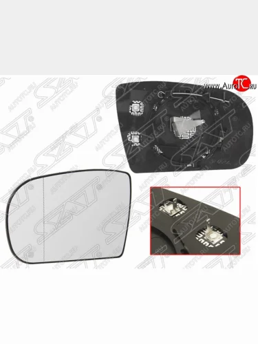 Левое полотно зеркала SAT (асферическое, с обогревом) Mercedes-Benz E-Class  W210 (1996-2003) дорестайлинг универсал, седан рестайлинг, универсал рестайлинг