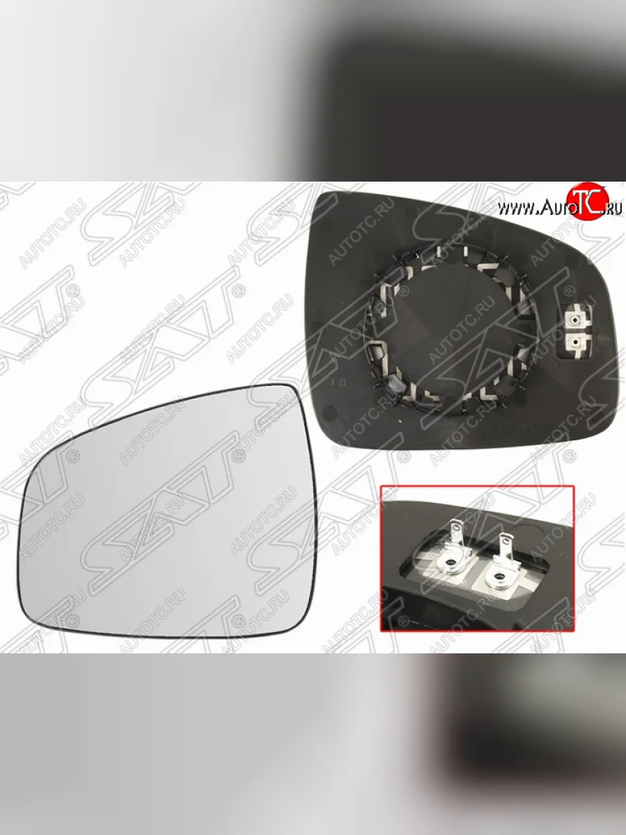 Левое полотно зеркала SAT (сферическое, с обогревом) Renault Logan 2 рестайлинг (2018-2025)  в Керчи Республика Крым