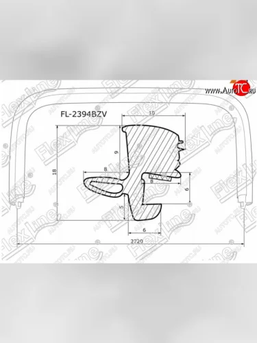 Молдинг лобового стекла FlexLine INFINITI FX35 S50 дорестайлинг (2002-2005)