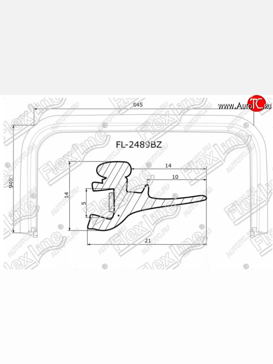 Молдинг лобового стекла FlexLine Subaru Legacy BL/B13 дорестайлинг седан (2003-2006)  в Перми Пермском крае