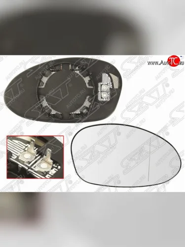 Правое полотно зеркала SAT (асферическое с обогревом) BMW 3 серия E90 седан дорестайлинг (2004-2008)
