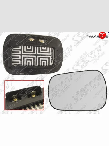 Левое полотно зеркала SAT (сферическое с обогревом) Ford Fusion 1 хэтчбэк дорестайлинг (2002-2005)