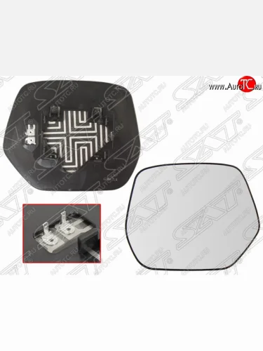 Левое полотно зеркала SAT (сферическое с обогревом) Honda CR-V  RE1,RE2,RE3,RE4,RE5,RE7 (2007-2012) дорестайлинг, рестайлинг