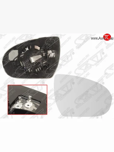 Правое полотно зеркала SAT (сферическое с обогревом) Hyundai Tucson TL дорестайлинг (2015-2018)