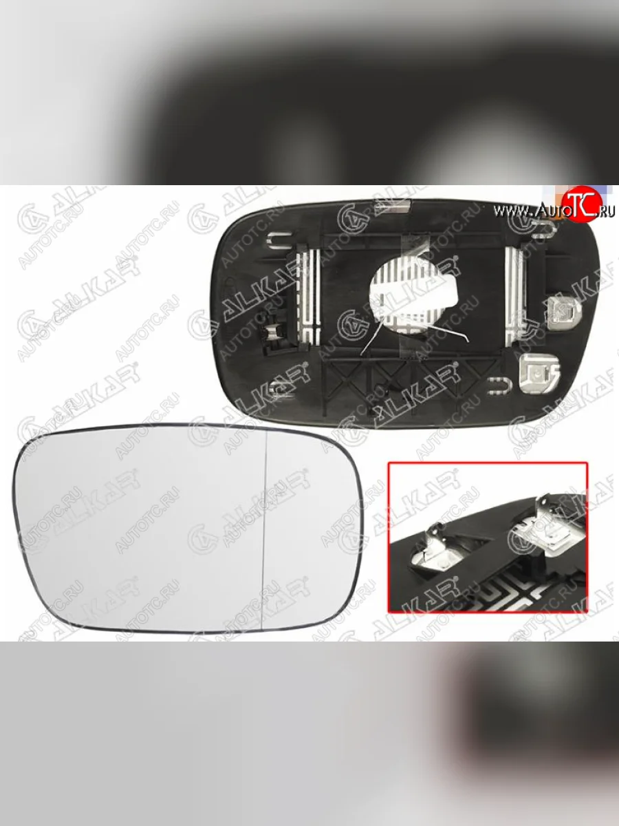 Левое полотно зеркала ALCAR (асферическое с обогревом)  Toyota  Avensis ( T250 седан,  T250 универсал), Corolla  E120, Corolla Fielder  E120  в Самаре Самарской области