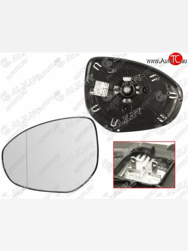 Левое полотно зеркала ALCAR (асферическое с обогревом, 09-136/07-122) Mazda 3/Axela BL дорестайлинг, хэтчбэк 5 дв. (2009-2011)