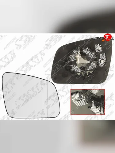 Правое полотно зеркала SAT (асферическое с обогревом) Mercedes-Benz C-Class W204 дорестайлинг седан (2007-2011)