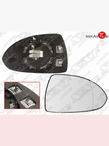 Правое полотно зеркала SAT (асферическое с обогревом) Opel Corsa  D (2006-2014)   дорестайлинг, хэтчбэк 5 дв., дорестайлинг, хэтчбэк 3 дв., 1-ый рестайлинг, хэтчбэк 3 дв., 1-ый рестайлинг, хэтчбэк 5 дв.,  2-ой рестайлинг, хэтчбэк 5 дв., 2-ой рестайлинг, хэтчбэк 3 дв.