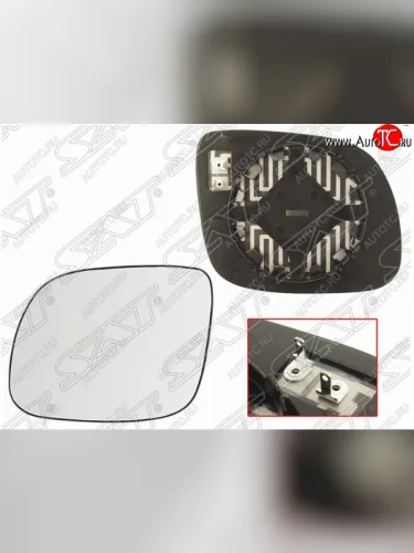 Левое полотно зеркала SAT (асферическое с обогревом) Skoda Octavia ( Tour A4 1U2,  Tour A4 1U5) (2000-2010) лифтбэк рестайлинг, универсал рестайлинг