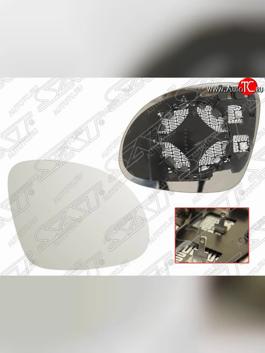 Правое полотно зеркала SAT (асферическое с обогревом) Skoda Yeti (2009-2013)  в Самаре Самарской области