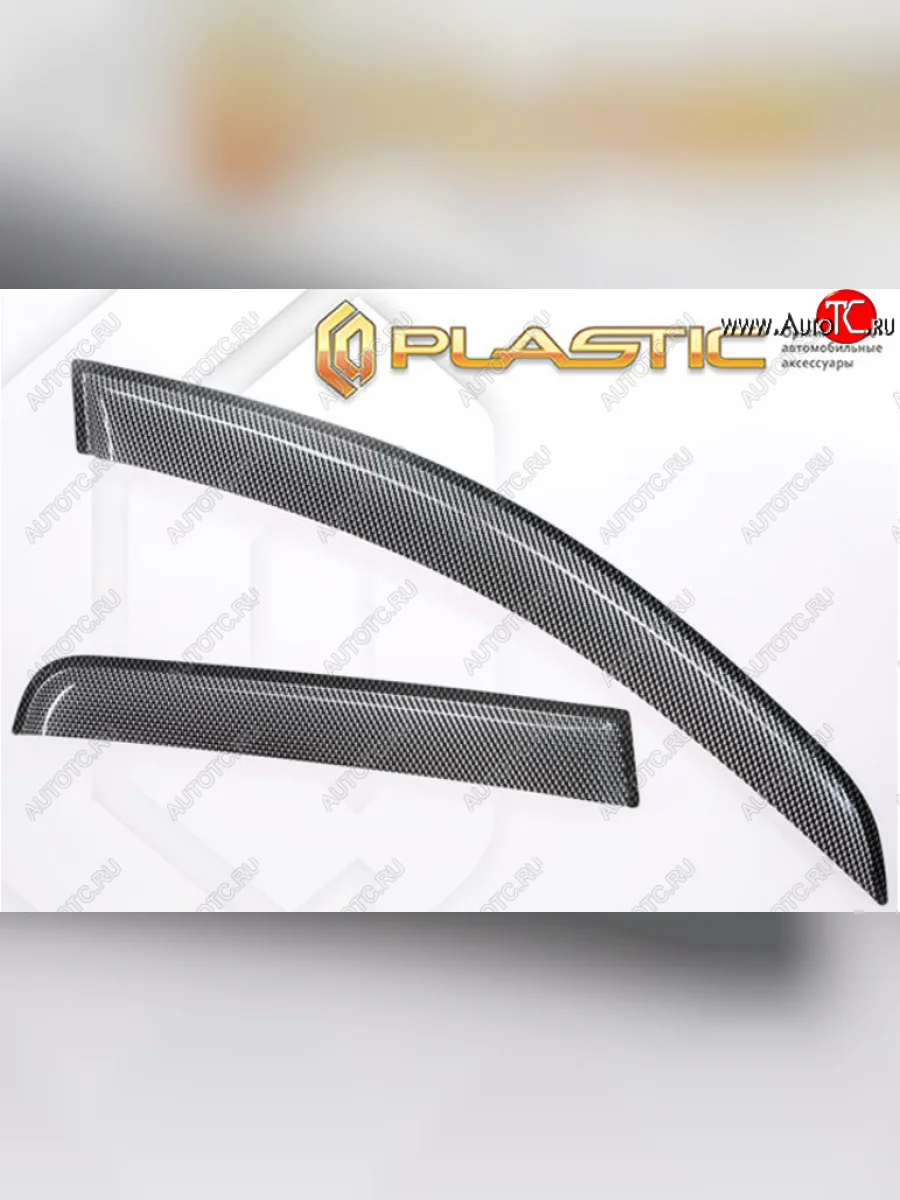 Дефлектора окон CA-Plastic  Mitsubishi L200 (2018-2022) 5 KK,KL (Шелкография карбон-серебро, Без хром. молдинга)  в Керчи Республика Крым