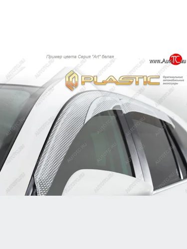 Дефлектора окон CA-Plastic (Серия Арт белая) Mitsubishi L200  5 KK,KL (2018-2022) рестайлинг