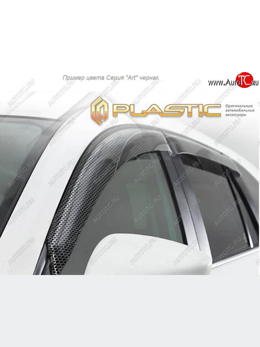 Дефлектора окон CA-Plastic  Mitsubishi L200 (2018-2022) 5 KK,KL (Серия Арт черная, Без хром. молдинга)  в Керчи Республика Крым