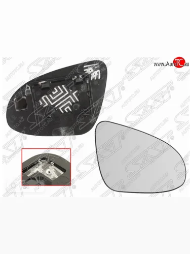 Правое полотно зеркала SAT (сферическое с обогревом, правое) Toyota Camry XV50 дорестайлинг (2011-2014)