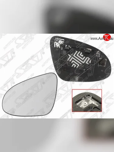 Левое полотно зеркала SAT (сферическое с обогревом) Toyota Camry XV50 дорестайлинг (2011-2014)
