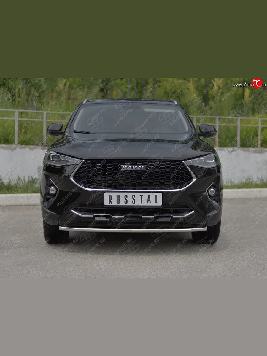 Защита переднего бампера (Ø42 мм, нержавейка, 4WD) SLITKOFF Haval F7x дорестайлинг (2019-2022)  в Керчи Республика Крым