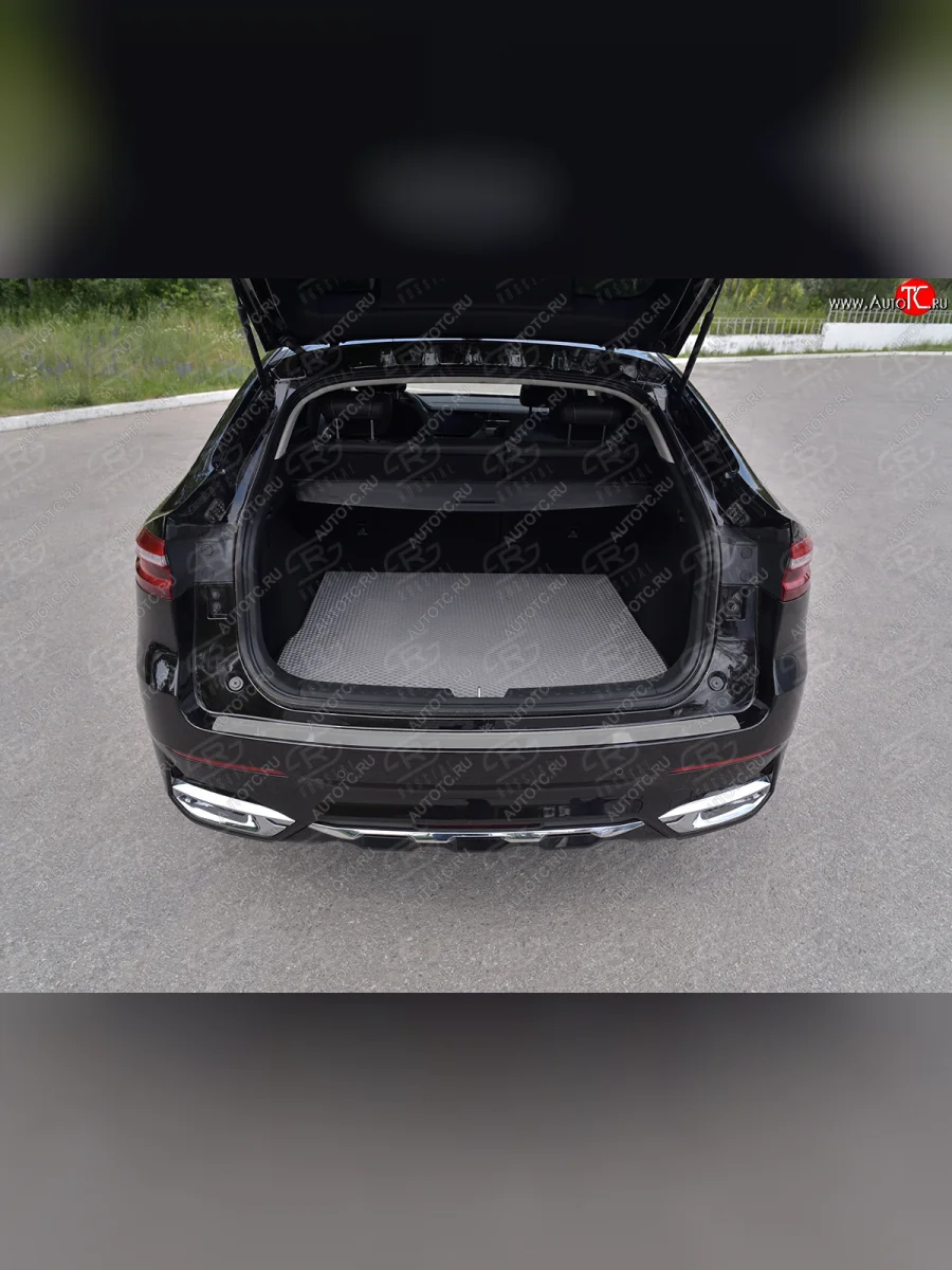 Защитная накладка заднего бампера Russtal Haval F7x дорестайлинг (2019-2022) (зеркальная поверхность)  с доставкой в г. Керчь