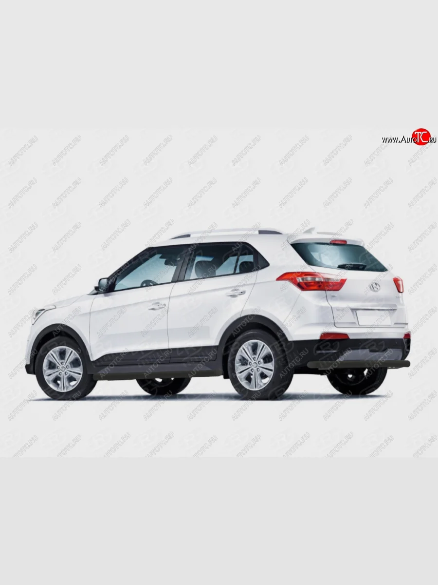 Защита заднего бампера (Ø63 мм, с полимерным покрытием) SLITKOFF Hyundai Creta GS дорестайлинг (2015-2019) (цвет: черный)  в Керчи Республика Крым