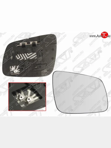 Правое полотно зеркала SAT (сферическое с обогревом) Mitsubishi Lancer 10 CY седан дорестайлинг (2007-2010)